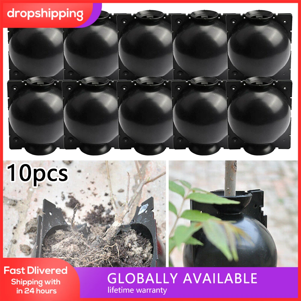 6 pcs/10 Pcs Plant Rooting Equipment High Pressure Propagation Ball Growing Box Breeding Case For Garden Graft Box Sapling