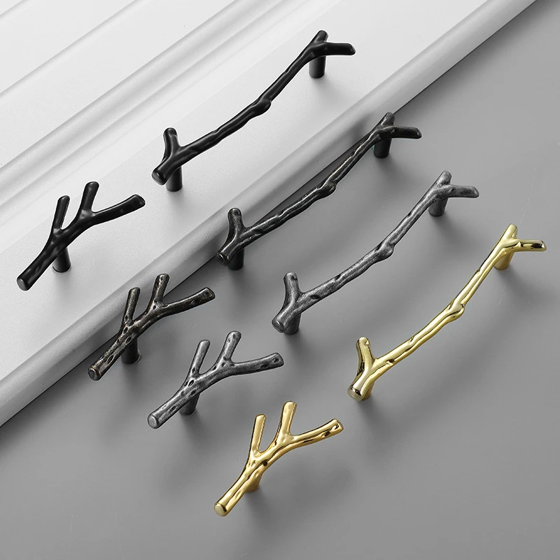 Fashion Tree Branch Twig Cupboard Wardrobe Closet Door Pull Furniture Handle  Kitchen Cabinet Handles Drawer Knobs Door Pulls