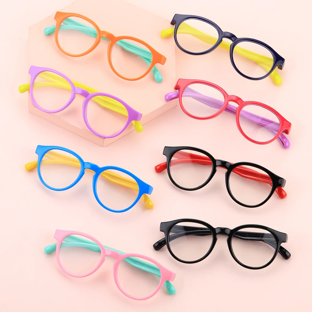 Colorful Silicone Frame Kids Computer Glasses Anti Blue Light Glasse Anti Radiation Flexible UV400 Children Video Gaming Glasses