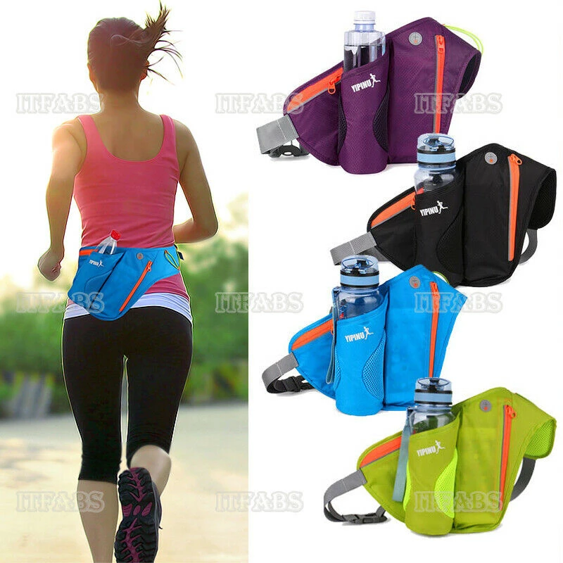 4 Colors Women Men Running Belt Bags Jogging Cycling Waist Pack Sports Runner Bag Water Bottle Holder