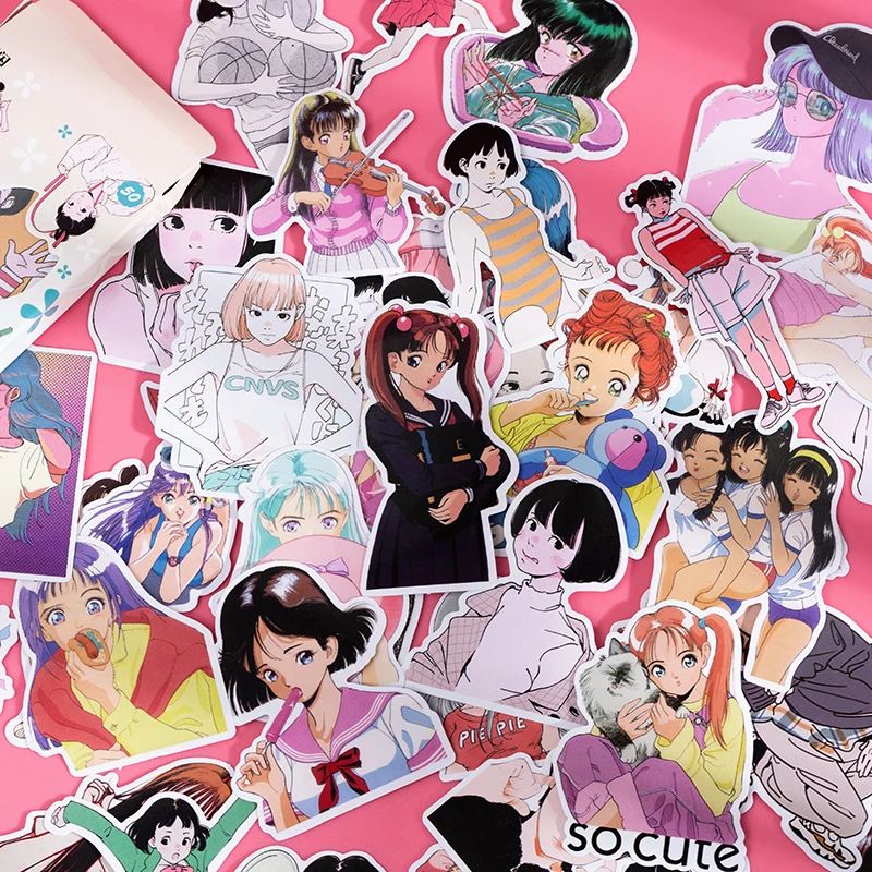 Mengtai 50pcs Cute Sweet girl Decorative Stickers Scrapbooking diy Label Diary Japanese Stationery Album Journal Planner