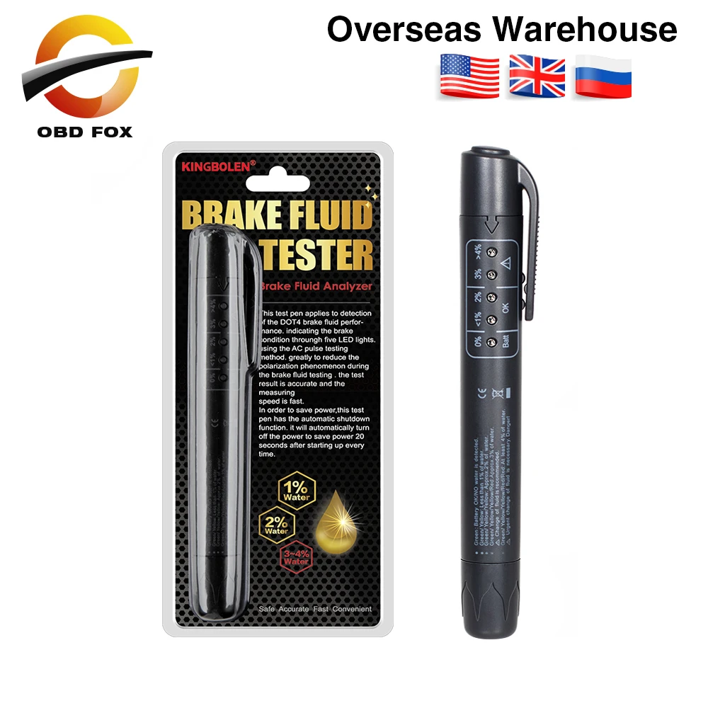 Brake Fluid Tester pen 5 LED for DOT3/DOT4 brake fluid tester Accurate brake Oil Quality Check Automotivo Car accessories