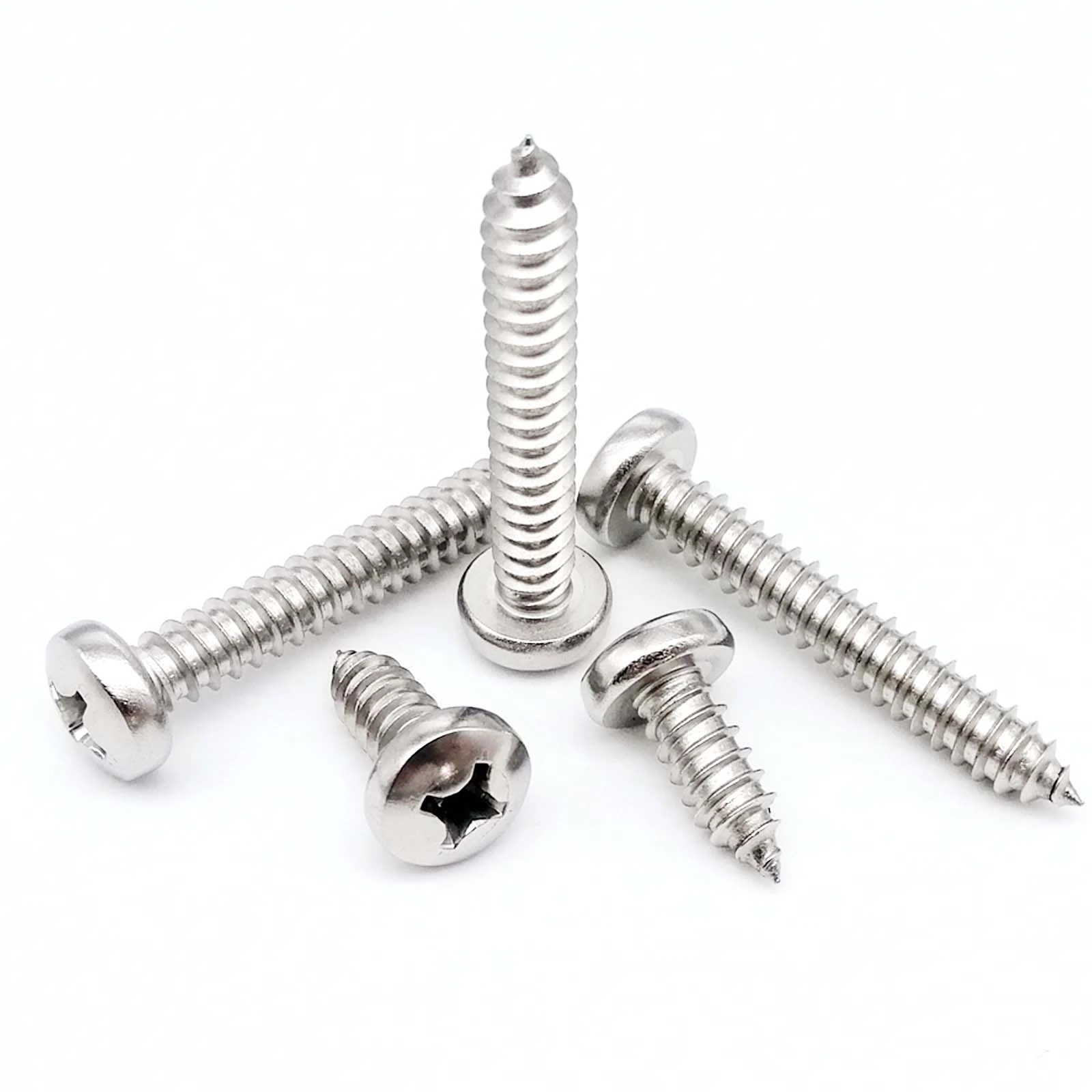 50pcs M1 M1.2 M1.4 M1.7 M2 M2.2 M2.6 M3 M3.5 M4 Micro Small 304 stainless steel Cross Phillips Pan Round Head Self tapping Screw