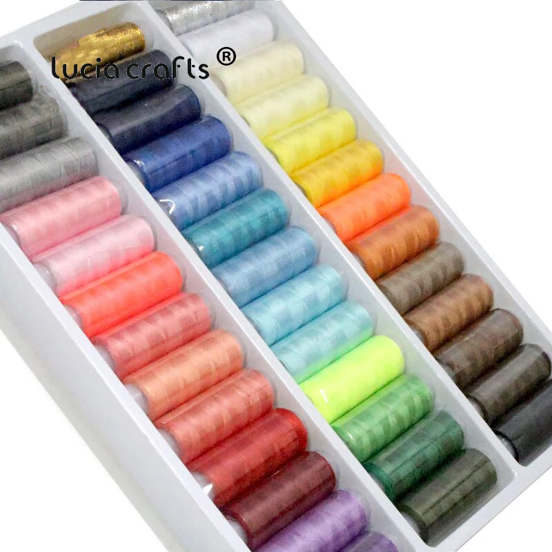 Lucia crafts 24/39 Colors Reels Polyester Sewing Threads Yarn Hand Embroidery Sewing Thread Spools Craft 39pcs/set W0310