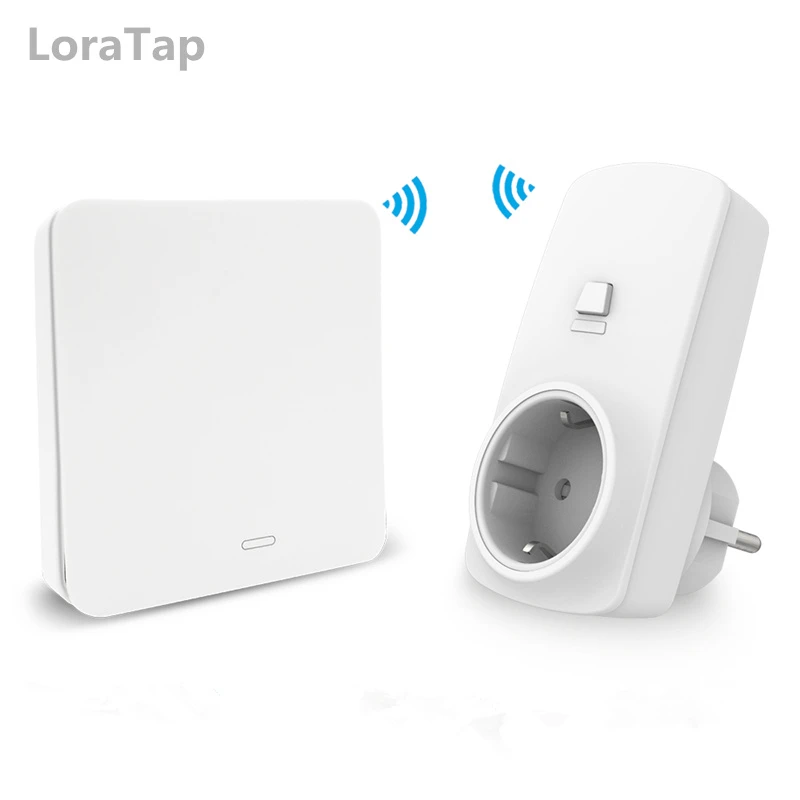 LoraTap RF Remote Control Socket Plug 16A with Kinetic Wireless Switch No Battery Needed Eco Friendly Easy to Use up to 20m