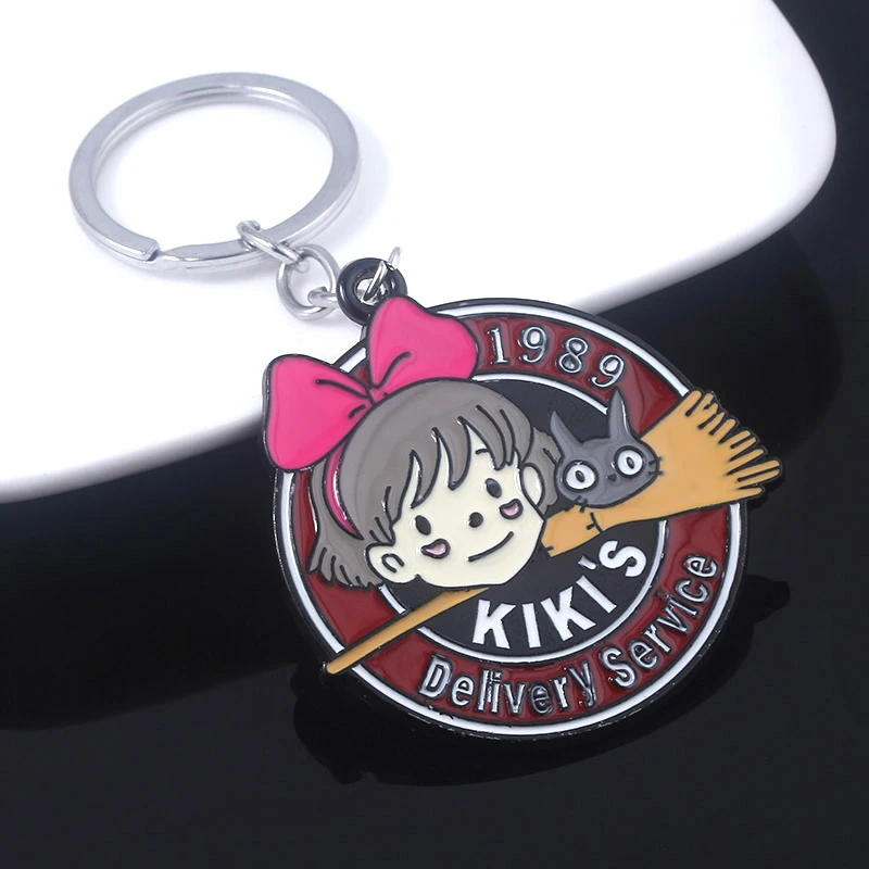 Hayao Miyazaki Kiki's Delivery Service Kiki Figure Keychain Japanese  Cartoon Key Chain for Women Men Car Keyring Jewelry