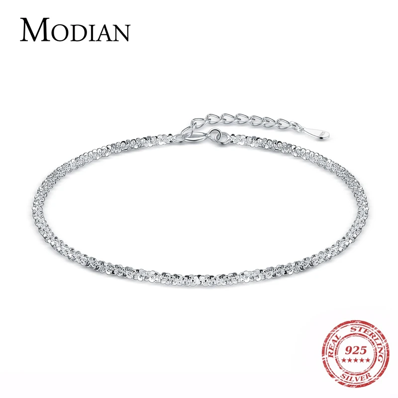 Modian Authentic 925 Sterling Silver Simple Cute Female Bracelet For Women Classic Charm Exquisite Sterling Silver Jewelry Gift