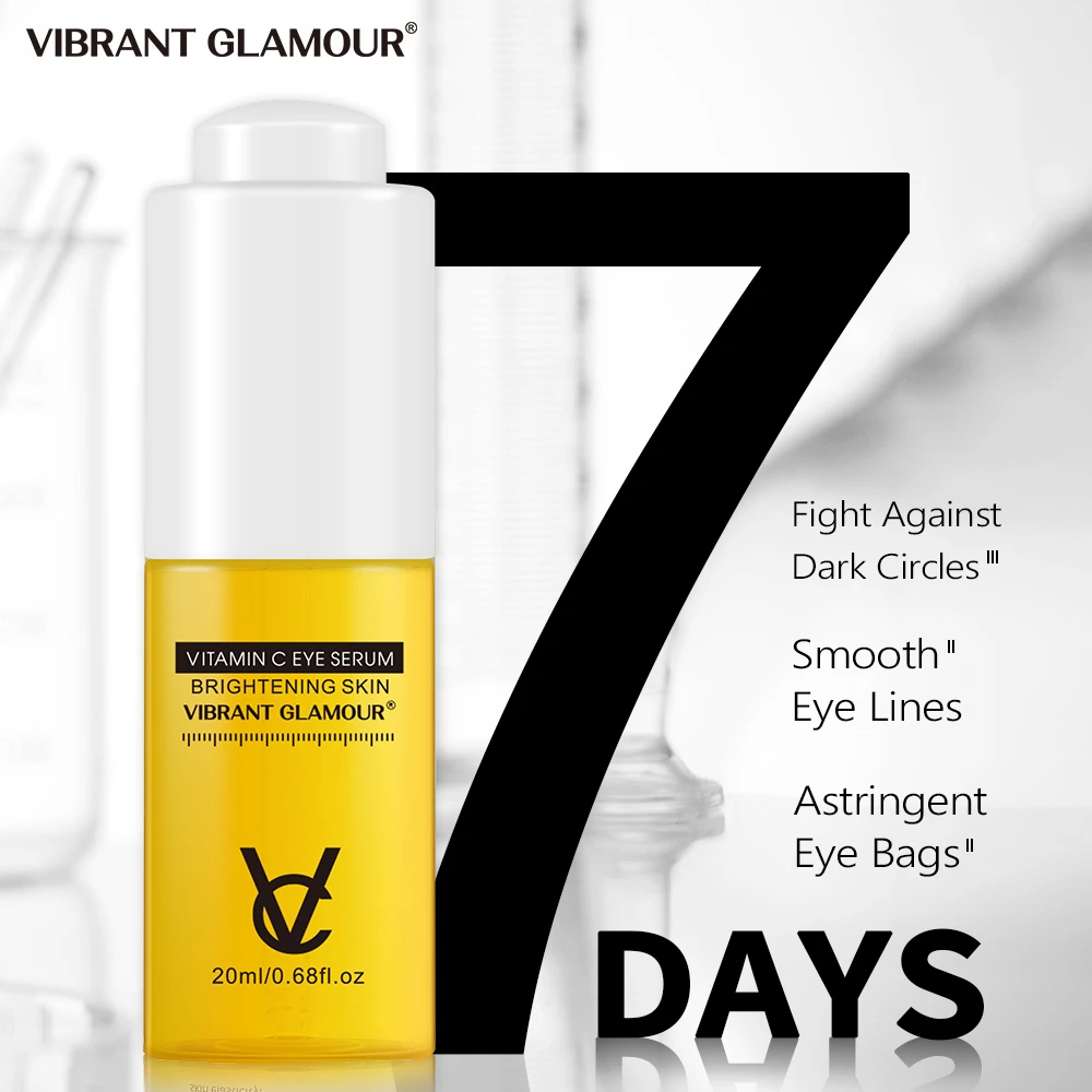 VIBRANT GLAMOUR Vitamin C Eye Serum Whitening Brighten Anti-Aging Remove Dark Circles Fades Fine Lines Anti-Wrinkle Skin Care