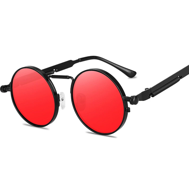 2022 new Vintage Men Sunglasses Women Retro Punk Style Round Metal Frame Colorful Lens Sun Glasses Fashion Eyewear Gafas sol