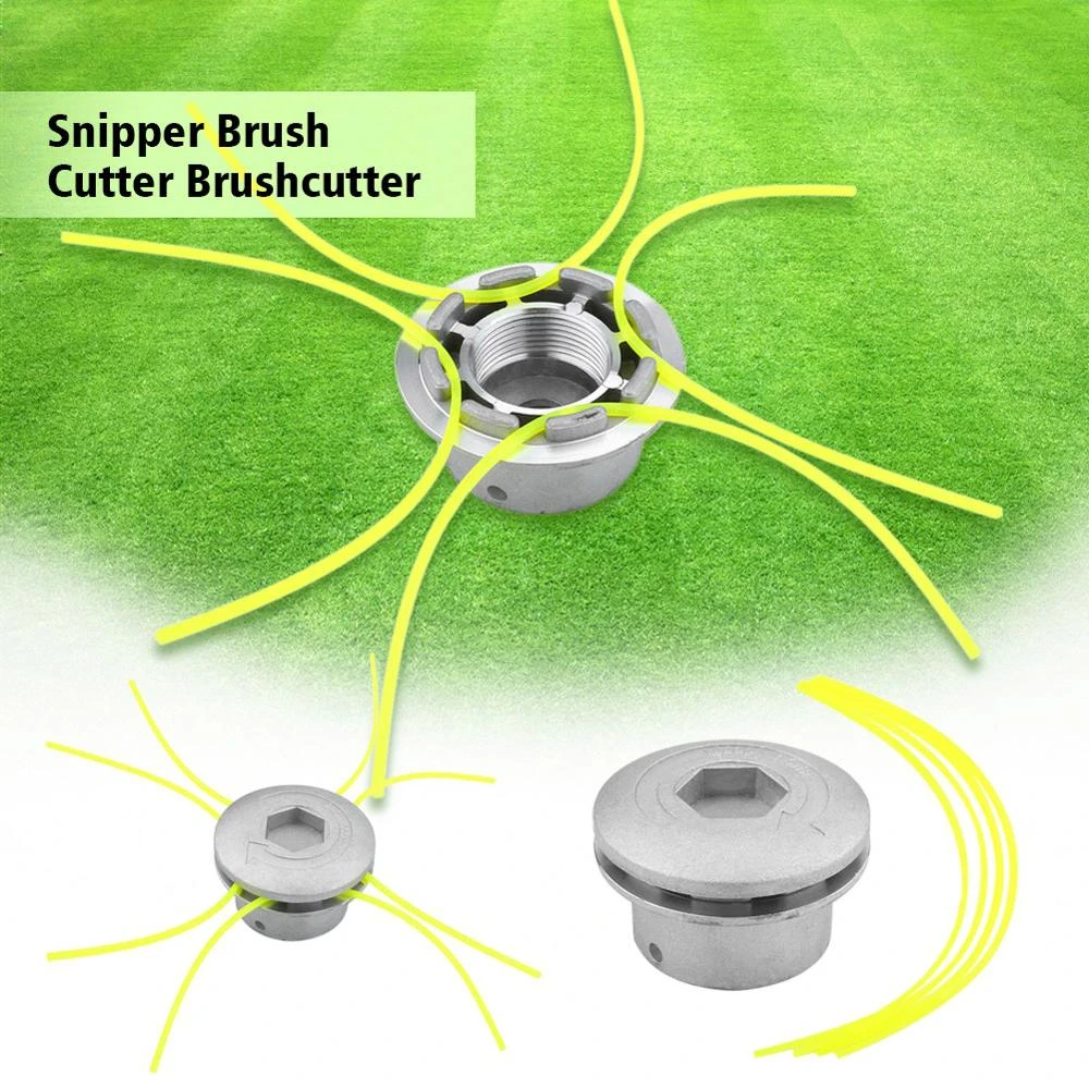 Aluminum Grass Trimmer Head With 4 Lines Brush Cutter Head Lawn Mower Accessories Cutting Line Head for Strimmer Replacement