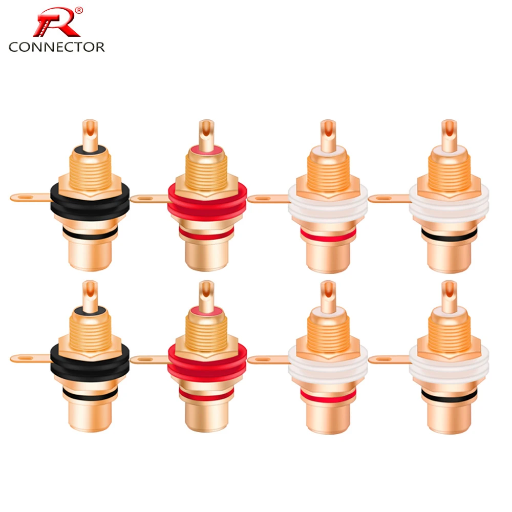8pcs/4pairs Binding Post Female RCA  Jack HIFI Cable Terminal Connector, Panel Mount Chassis Socket, for Amplifier Speaker