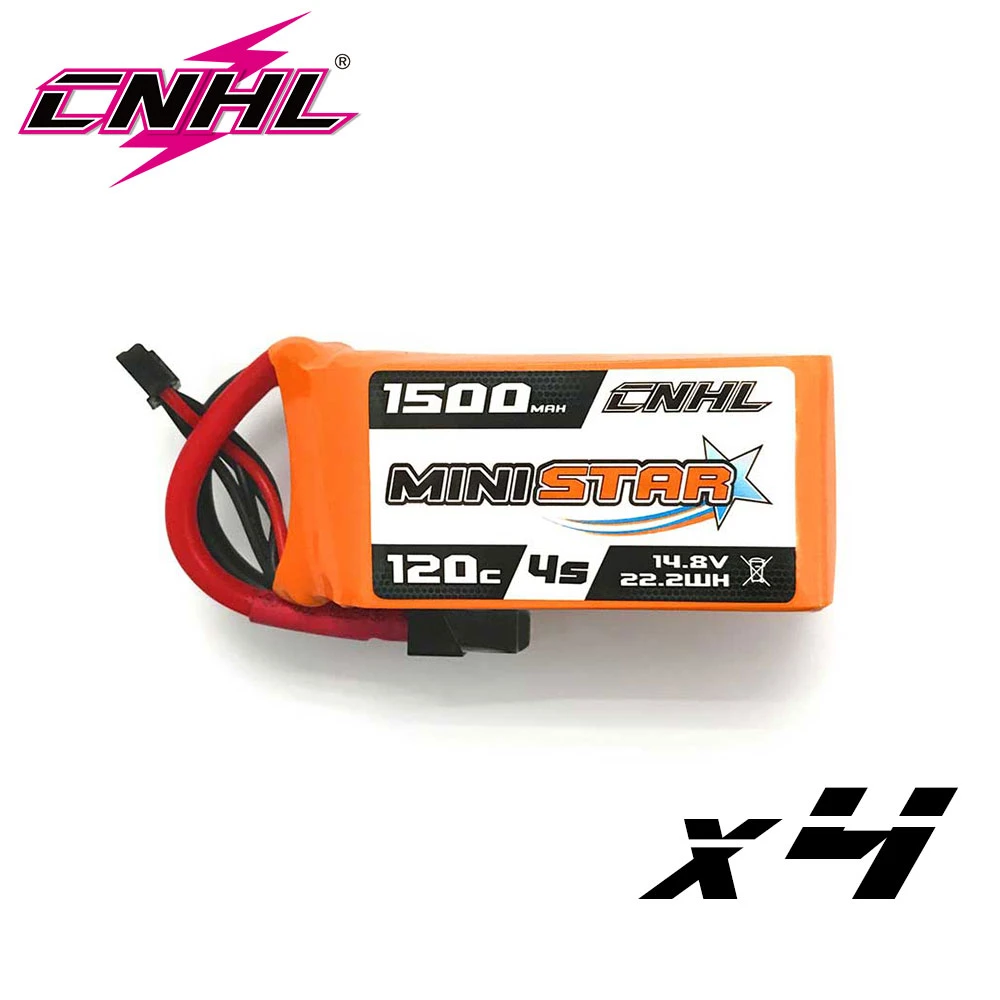 4PCS CNHL Lipo 4S 1500mAh 14.8V 120C Battery MiniStar Series With XT60 Plug For RC FPV Quadcopter Helicopter Airplane Car Drone
