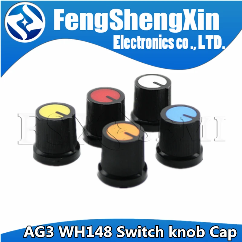10pcs/lot WH148 AG3 Potentiometer knob Cap AG3 Plastic knob for Diameter 6mm Plum Handle