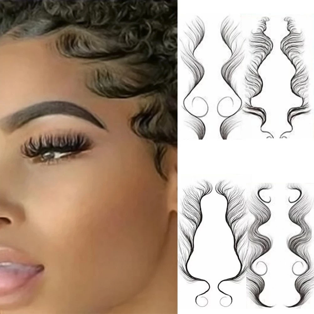 5 Styles Fashion Baby Hair Tattoo Stickers Creating The Seriously Real Baby Hairs For You Hairline Sticker Dropshipping