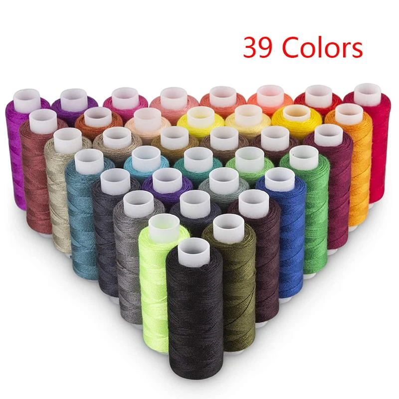 24/30/38/39Pcs Mixed Colors Polyester Yarn Sewing Thread Roll Machine Hand Embroidery 160 Yard Each Spool For Home Sewing Kit