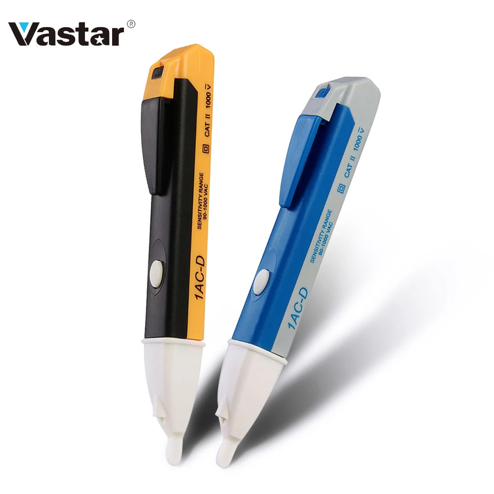 Vastar AC 110V 220V Voltmeter Voltage Probe Volt Meter Power Detector Tester Non-Contact Socket Wall Electric Indicator 90-1000V