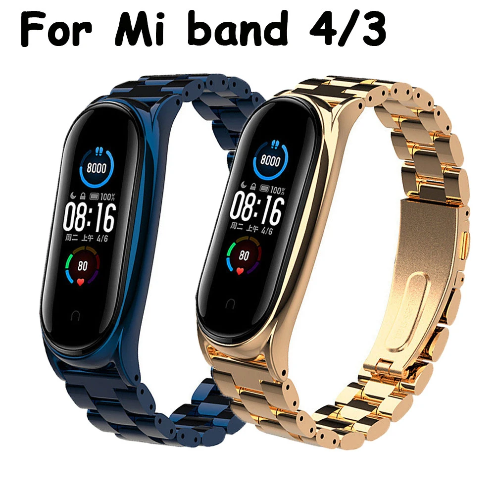 Metal Strap For Xiaomi Mi Band 4 3 5 Bracelets Smart Watch Band for Mi band 4 Replacement Pulseira for Xiomi Mi Band 5 Wristband