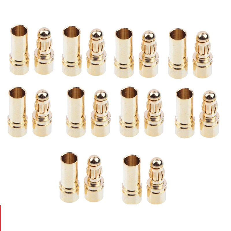 20/40pcs 3.5mm Gold Bullet Banana Connector Plug For ESC Battery Motor (10/20 pair)