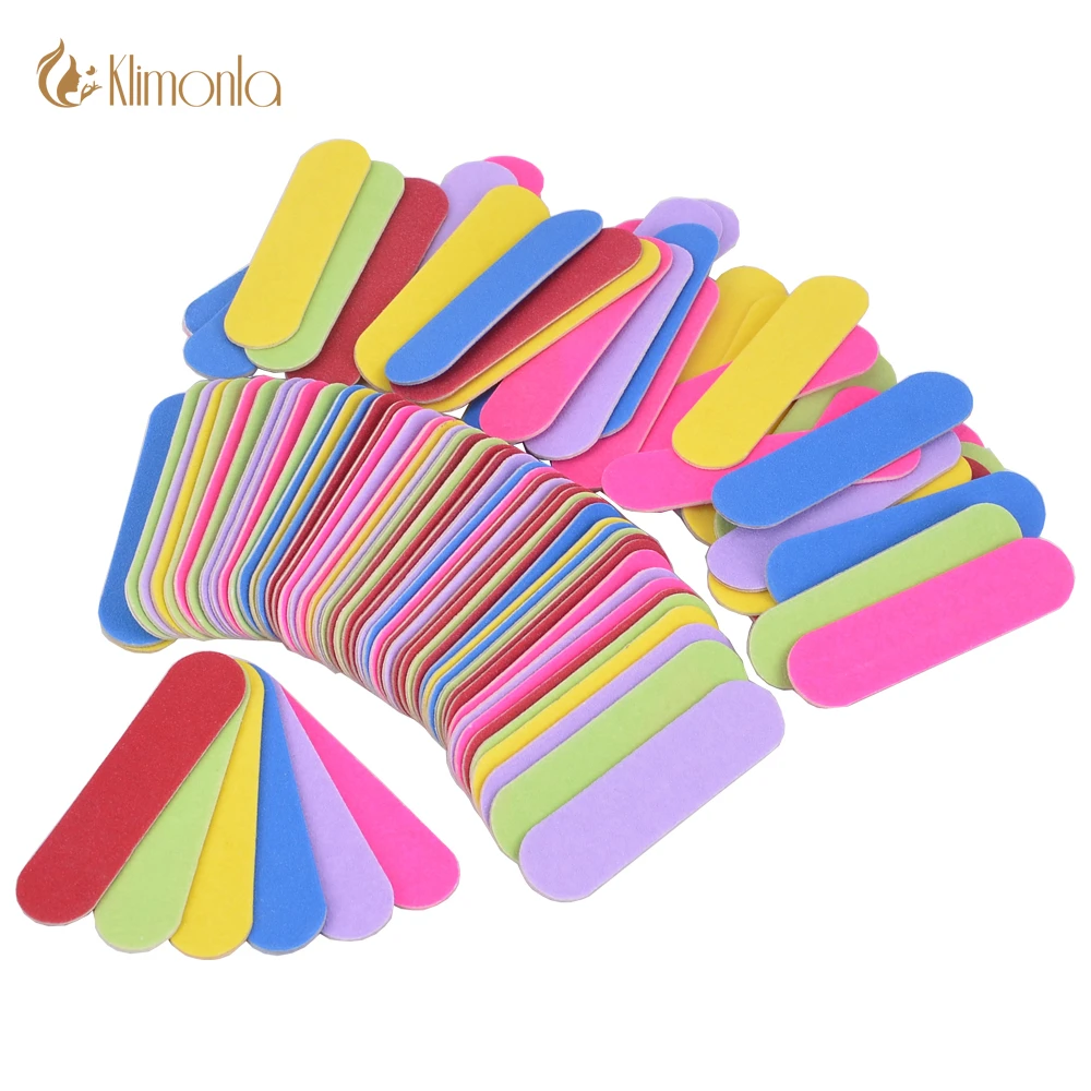 50/100pcs/lot Colorful Mini Nail File Nail Buffers Tools nagelvijl DIY Manicure 240 SandPaper Professional Nail Art Tools 6CM