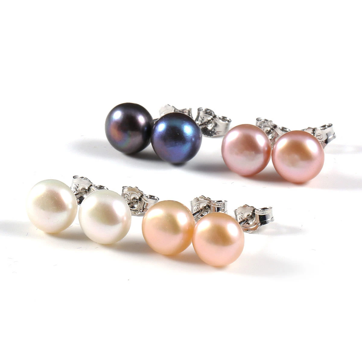 100% Natural Pearl Stud Earrings Genuine Natural Freshwater Pearls Earring Exquisite Jewelry Gifts for Women 4 Colors Wholesale