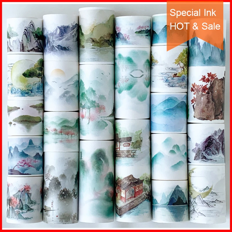 Free shipping,Special ink washi tape,69811,DIY craft masking tape,Scrapbook Diary ,Many Coupons & Chinese view scenery patterns