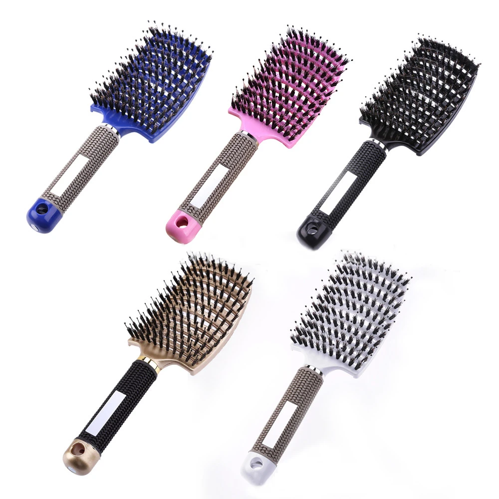 Detangling Nylon Brush, Women Hair Scalp Massage Comb Bristle Hairbrush Wet Curly Detangle Hair Brush ontwarrende nylon borstel