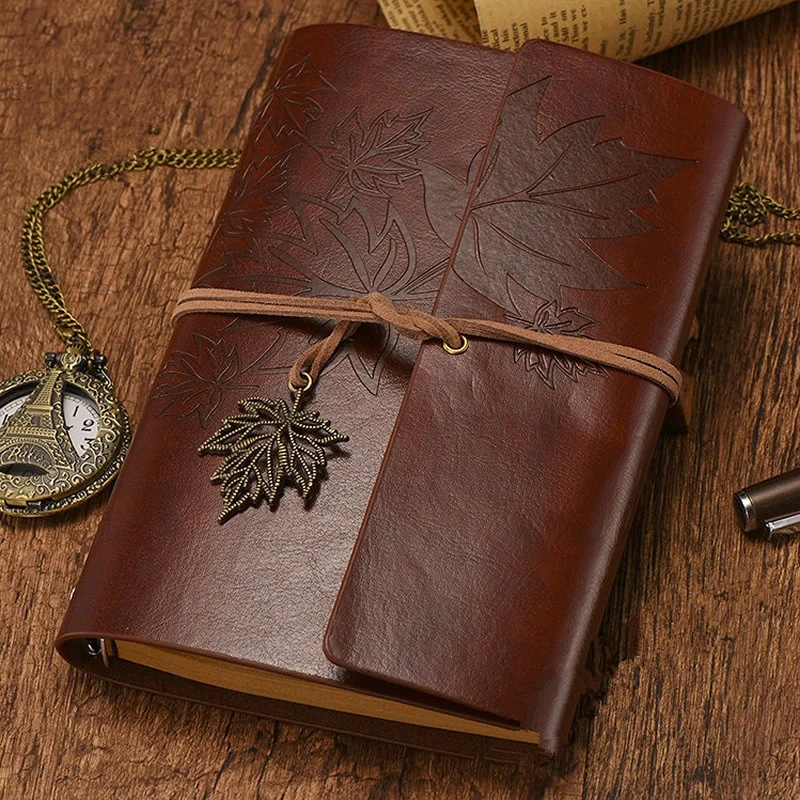 Travelers Vintage Notebook PU Leather Blank Kraft Diary Note Book Journal Sketchbook Stationery School Office Supplies A7/A6/A5