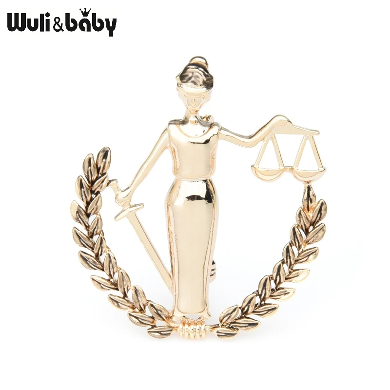 Wuli&baby Gold Silver Color Libra Constellation Brooches Women Metal Party Banquet Brooch Pins Gifts
