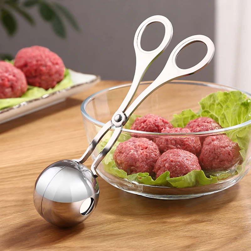 Meatball Scoop Ball Maker Mold Stainless Steel Meat Baller Tongs Non-Stick Meatball Maker Cookie Scoop Kitchen Cooking Tools