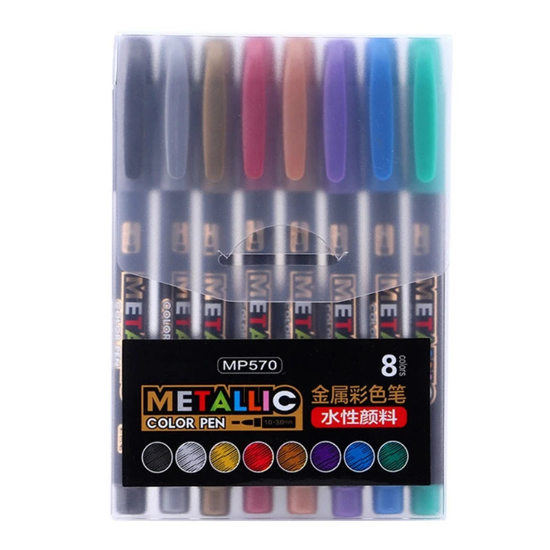 8 Colors Epoxy Resin Drawing Pen Graffiti Point Pen Acrylic Paint Highlights Metallic Permanent Marker