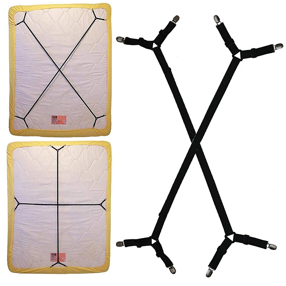 Bed Sheet Holder Mattress Clip Fasteners Cover Blankets Grippers Fixing Non-Slip Strap 2pcs/lot 4 Corner Long Adjustable Elastic