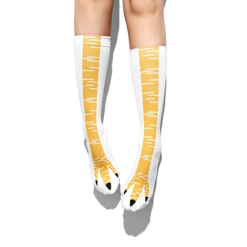 3D Funny Creative Chicken Foot Claw Women Socks Novelty Animal Toes Long Elastic Breathable Socks Women Men High Socks