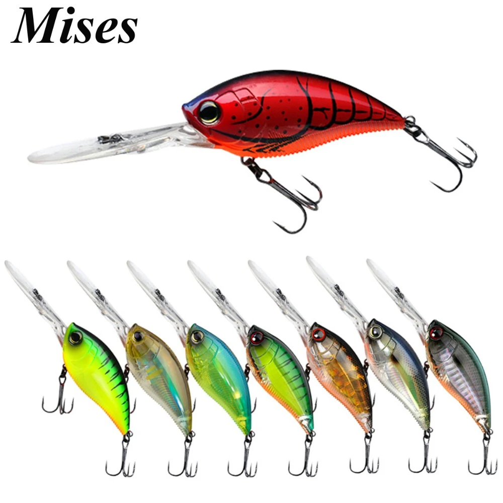 70mm 22g Crankbait Long Lip Fishing Lure Floating Bionic Wobbler Crank Bait Artificial Lure Hard Bait 3D Eyes Minnow Bass Bait