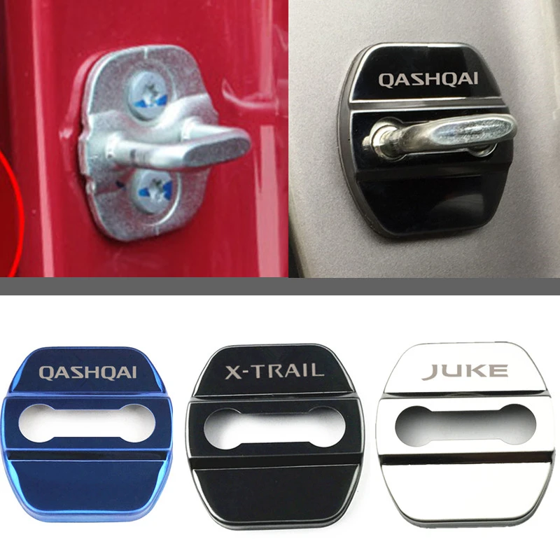 Car-Styling car door lock cover Auto Emblems Case For Nissan juke qashqai j11 10 x-trail note tiida  nismo Car Styling