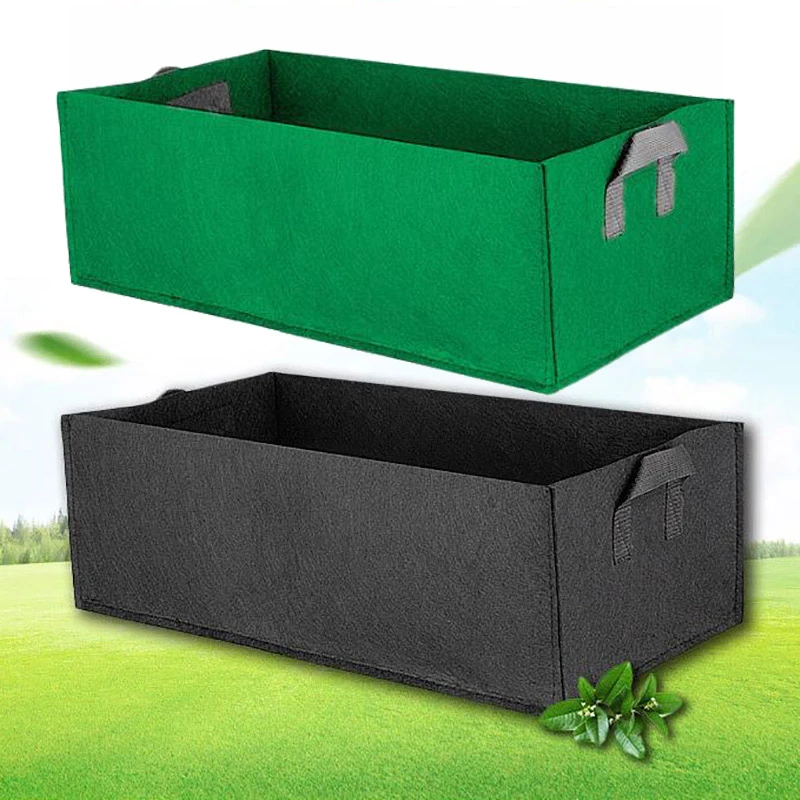 black Fabric plant Grow Bag Garden bed Square gardening tools Flower Vegetable Planting Planter Pot Handles for hydroponics