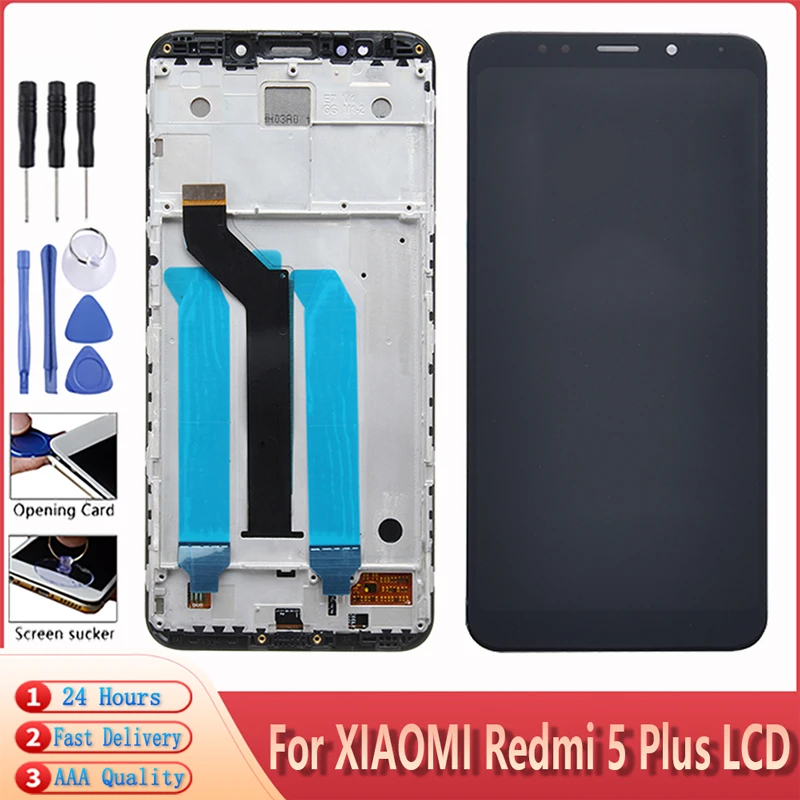 Display For Xiaomi Redmi 5 Plus LCD Display With Frame Touch Screen Display On For Redmi 5 Plus LCD 5.99 inch 2160*1080 Display