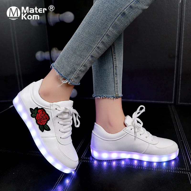 Size 27-42 Kids USB Luminous Sneakers for Girls Boys Women Shoes with Light Led Shoes Glowing Sneakers Krasovki with Backlight