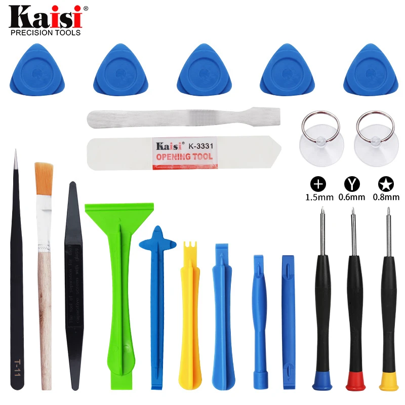 Kaisi 21 in 1 Mobile Phone Repair Tools Kit Spudger Pry Opening Tool Disassemble Tools for iPhone X 8 7 6S 6 Plus Hand Tools Set
