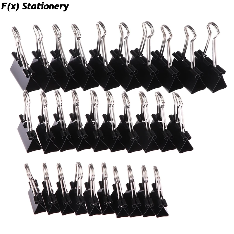 10pcs/lot Black Metal Binder Clips 19mm/ 25mm/ 32mm Notes Letter Paper Clip Office Supplies Binding Securing Clips