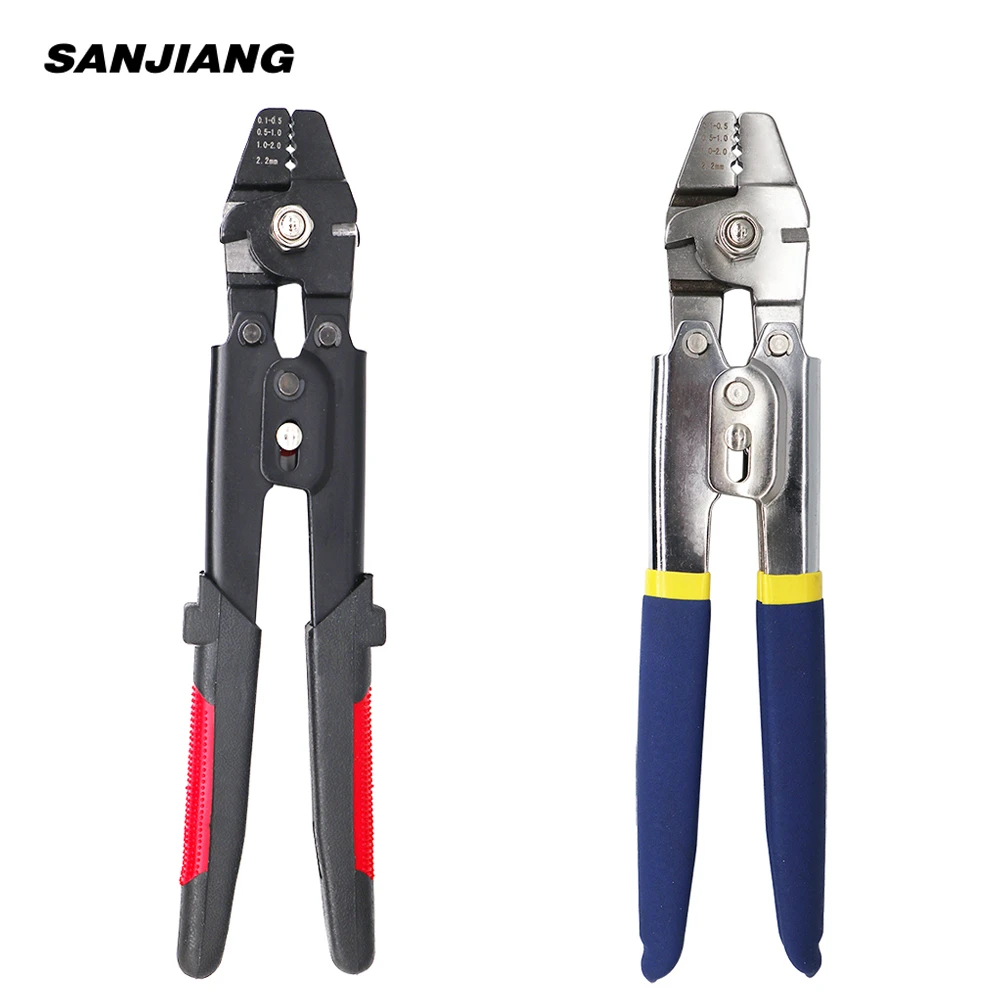 Wire Rope Crimping Tool Fishing Crimping Tool With 150Pcs 1.2/1.5/2mm Aluminum Double Barrel Ferrule Crimping Loop Sleeve Kit