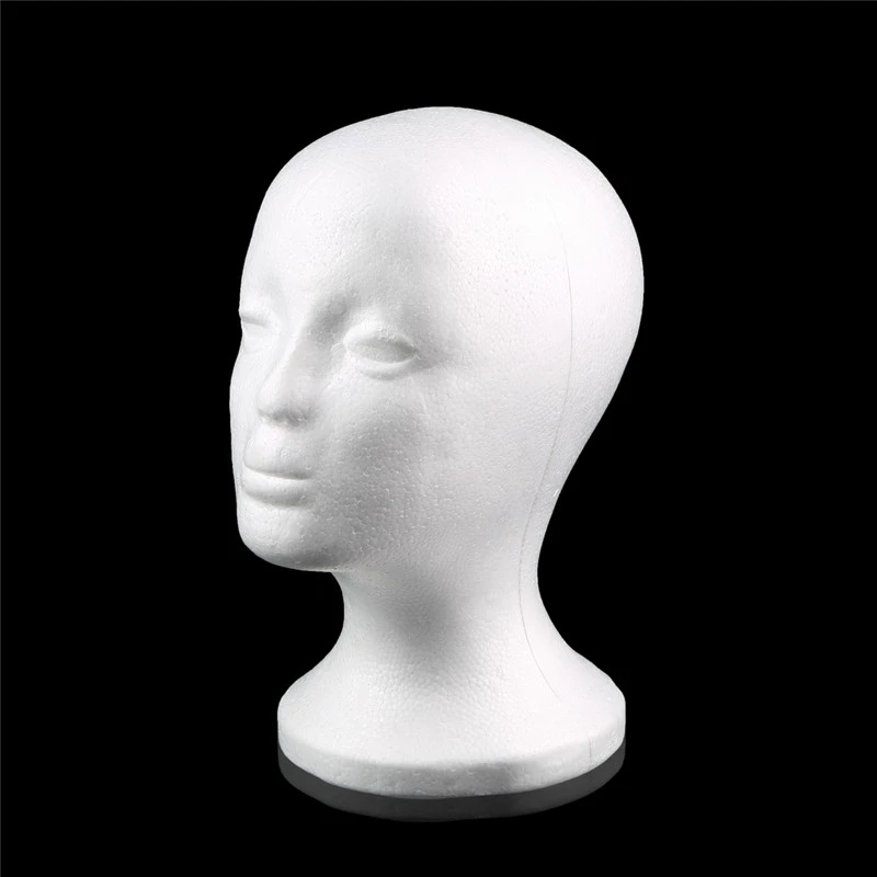 Practical Foam Female Mannequin Head Wigs Glasses Cap Display Holder Stand Model Wig Head with Stand Wig Holder