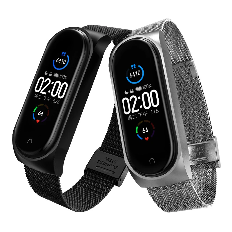 Milanese Metal Strap For Xiaomi Mi Band 5 3 4 6 Wrist Metal Bracelet Stainless Steel MIband for Mi Band 4 3 Mi 5 Mi 6 Strap