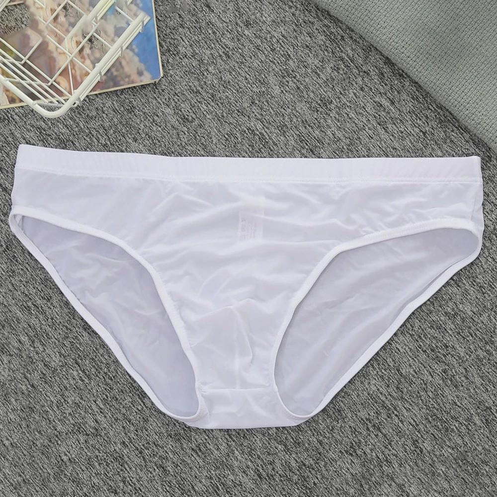 Men's Briefs Seamless Ice Silk Breathable Transparent Ultra-thin Underpants Sexy Men Pantie Elastic Underwear bottom shorts pant