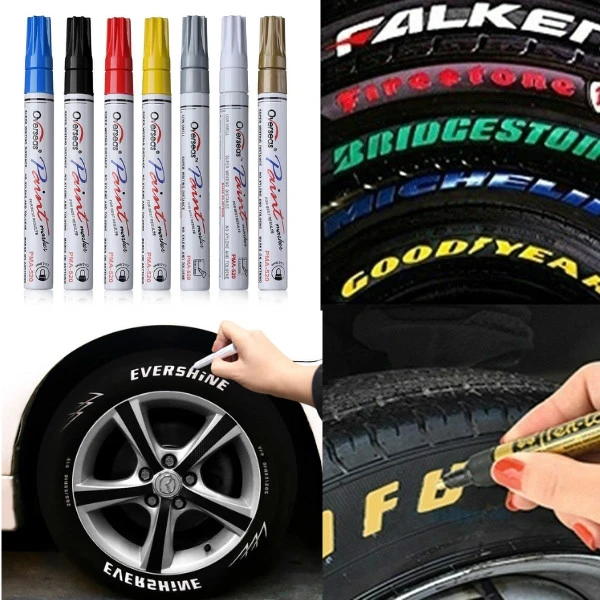 DIY Color Waterproof Pen Car Bicycle Tire Stone Egg Wood Tread Metal Permanent Paint Mark Graffiti Oily Marker