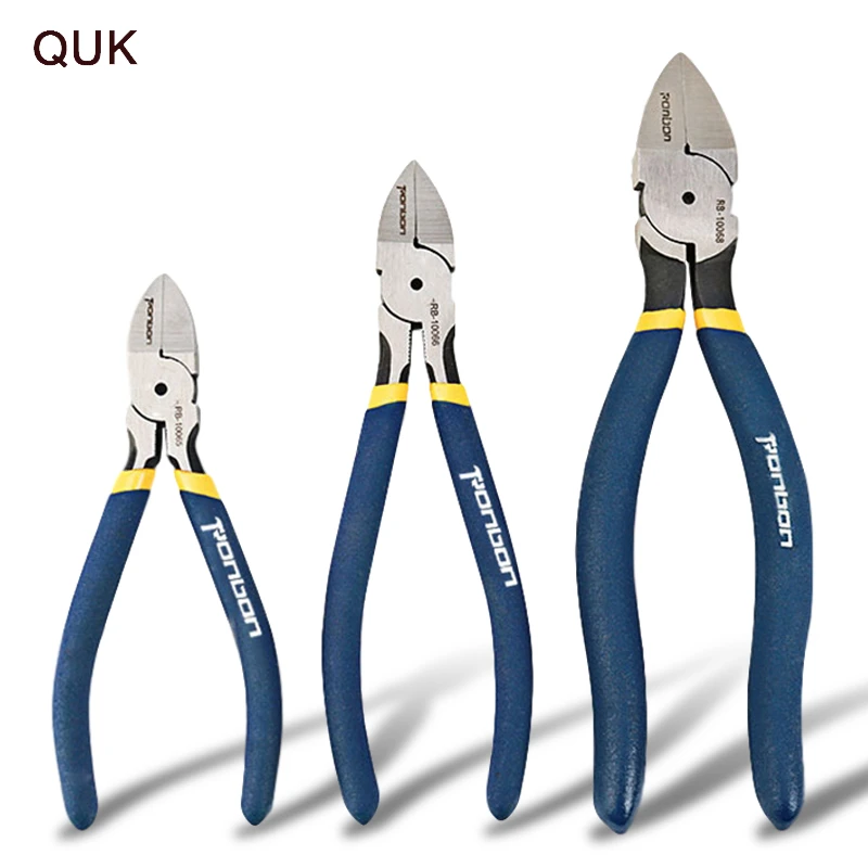 QUK 5-7 Inch Diagonal Pliers Wire Cutting Stripping Nipper Side Cutter Cable Deburring Tool Household Multitools DIY Hand Tools