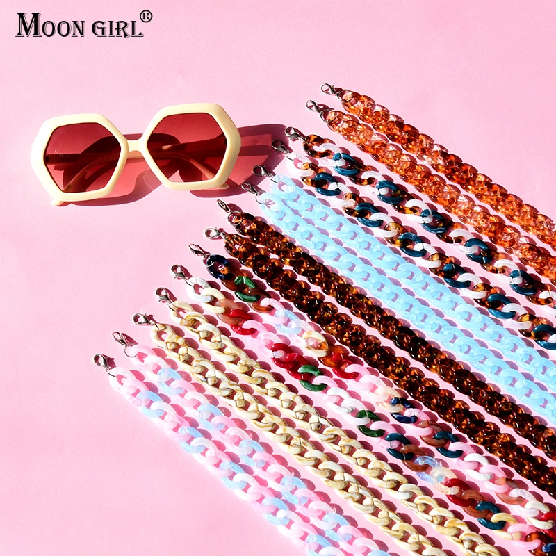 Fashion Geometric Acrylic Glasses Chain for Women Trendy Eyewear Reading Sunglasses Hanging Neck Chain Lanyard Holders Strap