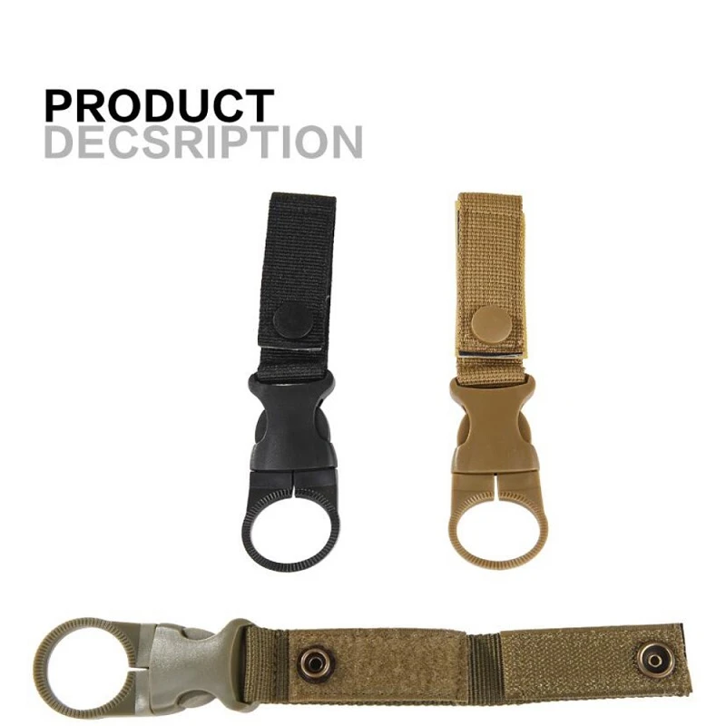 4 Color Military Nylon Webbing Outdoor Backpack Hanger Hook Camp Hike Water Bottle Clip Hang Buckle Holder Tool Climb Carabiner