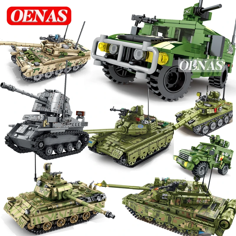 SEMBO Military WW2 Army Action Figures VT4 T34 Z9 Main Battle Tank Vehicle Model Building Blocks Kits Kids Educational Toys Gift