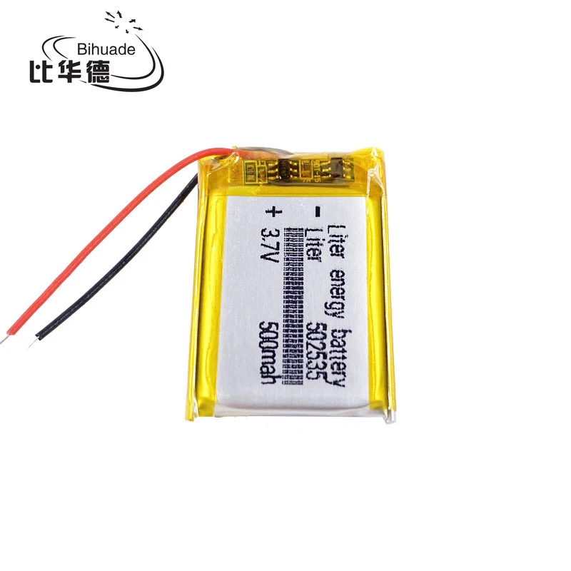 3.7V 500mAh 502535 Lithium Polymer Li-Po li ion Rechargeable Battery cells For Mp3 MP4 MP5 GPS  mobile