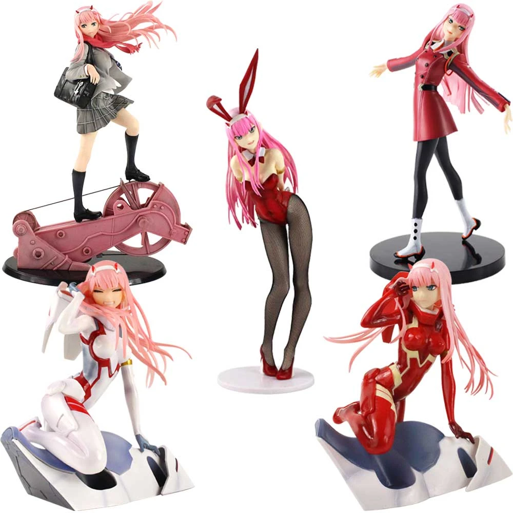 15-45cm Darling in the FRANXX Figures Zero Two Code 002 Bunny Girl Anime PVC Action Figure Collectible Model Toys